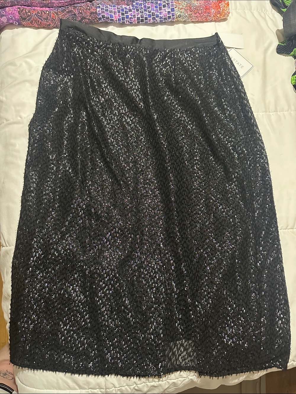 1. State Black Sequin Pencil Skirt